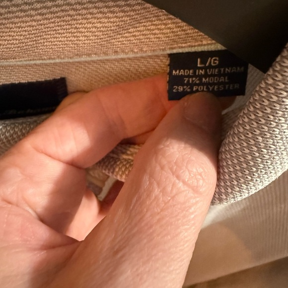 Tommy Bahama Light Gray Long Sleeve Polo, Sz Large - Picture 3 of 6